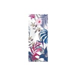 Sticker Adhésif Décoratif 204 cm x 83 cm pour Portes et Placards - Motif Plantes Exotiques Rose Bleu Vert