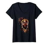 Womens Chocolate and Honey Drip Black Art African American Woman V-Neck T-Shirt