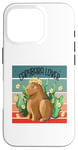 Coque pour iPhone 16 Pro Capybara fleur couronne nature harmonie joie animal amateur