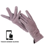 XXY Touch Gloves Color Embroidery Women's Leather Gloves Genuine Suede 50% Genuine Leather 50% Thermal Waterproof Gloves (Color : Pastel pink, Gloves Size : 7)