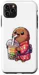 iPhone 11 Pro Max Kiwi Bird Drinking Bubble Tea Japanese Kimono Case