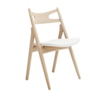 Carl Hansen - CH29P Sawbuck Chair, Vitoljad Ek, Lädergrupp B Thor - 390 - Matstolar - Hans J. Wegner - Träfärgad - Läder/Trä