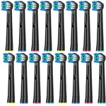 Cokfais Toothbrush Head Compatible with Braun Oral b Electric Toothbrush, Pack of 16 Sensitive Replacement Brush Heads for Oral-b Pro Smart Vitality Genius Triumph Teen Kids (16Black)