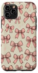 Coque pour iPhone 11 Pro Adorable nœud beige et rose esthétique