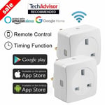 2x Wireless WiFi Smart Plug Sockets Power Socket For Amazon Alexa Google Home UK