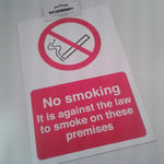 Fixman No Smoking- Against The Law Rigid Sign 200 x 300mm 904546