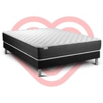 Ensemble matelas sommier vitalmemo one 140 x 190 cm - Couleur: Noir