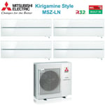 Mitsubishi - electric quadri split inverter air conditioner series kirigamine style msz-ln 9+9+9 avec mxz-4f72vf pearl white r-32 wi-fi integrated