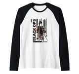 Call Of Duty Black Ops Soldier Silhouette Distressed Logo Raglan Baseball Tee