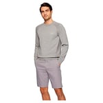 BOSS Mens Ramal Organic-Cotton Sweater with Two-Tone Stripes Grey