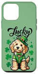 Coque pour iPhone 12 mini Chiot Lucky Golden Doodle pour enfants, hommes et femmes, pour la Saint-Patrick