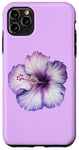 iPhone 11 Pro Max Aesthetic Hawaiian flower Purple Hibiscus Flowers Girl Case