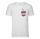 T-Shirt Homme Col Rond Poche Surprise Soda Boisson Sucre Film Dessin