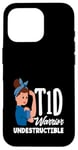 Coque pour iPhone 16 Pro Sensibilisation au diabète de type 1 Guerrier T1D indestructible