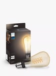 Philips Hue White 7W E27 LED Single Filament ST72 Dimmable Smart Bulb with Bluetooth