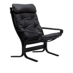 LK Hjelle - Siesta Classic High Black With Armrests Hemsen Anilin 19 Black - Lenestoler - Ingmar Relling - Svart - Lær/Naturlig materiale/Tre