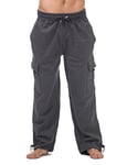 Pro Club Men's Heavyweight Fleece Cargo Pants, Charcoal, Medium