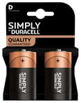 Duracell Plus D alkaliske batterier 2-pk.