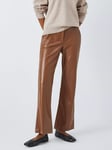 Marella Foglia Faux Leather Trousers, Tobacco