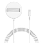 Qi2 15W MagSafe Trådlös Laddningsplatta med Ställ vit