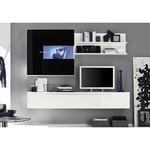 Azura Home Design - Ensemble meuble tv suspendu giglio 210 cm noir et blanc