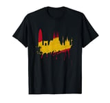 Barcelona Skyline Spain Flag Painting Art Love Barcelona T-Shirt