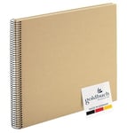 goldbuch Bella Vista 25 606 Spiral Album, Beige Photo Book, 35 x 30 x 2.8 cm, Photo Album 40 White Pages, Canvas Cover, Photo Album in Landscape Format, Photo Book, Light Brown