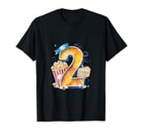 Second Birthday Movie Magic Number Two Popcorn T-Shirt