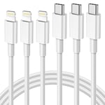 orseoose USB C to Lightning Cable 3Pack 3FT/1M, MFi Certified iPhone Fast Charger Cable USB-C iPhone Lead PD Charging Cable Lead Compatible with iPhone 14 13 12 11 Pro Max XS 8 7 6 Plus SE