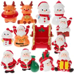 13 st Miniatyr Julfigurer Jul Resin Santa Claus Dekorationer Mini Julparty Statyer [HK] 5.90X4.60X3.50CM Som Visat