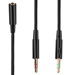 2X(3.5mm Universal 2 in 1 Gaming Headset Audio- Extend Cable for  Cloud8839