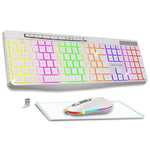 Pack Clavier avec Souris ADVANCE R-Type Plus Series Blanc