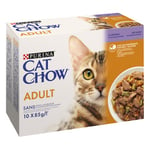 CAT CHOW - Adult - A l'Agneau et aux Haricots verts - Sachets Repas pour Chat -Sachets Repas pour Chat - 10x85g - Lot de 4