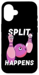 Coque pour iPhone 16 Split Happens Bowler Funny Bowling