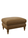 John Lewis Camber Leather Footstool, Light Leg