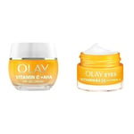 Bundle of Olay Vitamin C Face Moisturiser Day Gel Cream 50ml + Olay Vitamin B3 24 + Vitamin C Eye Cream 15ml