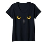 Womens Big Owl Eyes beautiful owl lover wild bird of the night cool V-Neck T-Shirt