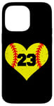 iPhone 14 Pro Max Softball Number 23 Jersey Funny Softball Heart Game Day Case