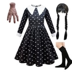 Girls Wednesday Dress - Addams Family Halloween Costume for Kids' Cosplay