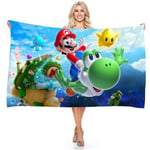 Super Mario Mikrofiber Badhandduk Strand Simbassäng Filt Snabbtorkande 150 x 75 cm A 75*150cm