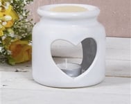 White Ceramic Heart Wax Warmer Oil Burner Wax Warmer Holder