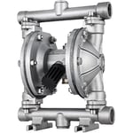 VEVOR Pompe pneumatique à double membrane, entrée et sortie 12,7 mm, en acier inoxydable 3 GPM pompe de transfert pneumatique à membrane PTFE pour pétrole, diesel, huile, fluides à faible viscosité