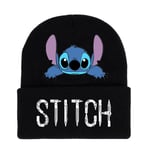 Lilo & Stitch Tecknad filmtryck Stickad mössa med manschett Vinter Varm Skid Cap Kepsar Vuxna Barn Unisex present B