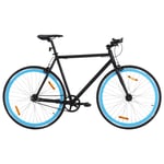 vidaXL Fixed gear cykel svart och blå 700c 59 cm 92260