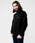 Lacoste Mens Zippered Stand-Up Collar Cotton Sweatshirt - Black - Size Medium