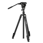 SMALLRIG CT210 Trépied Vidéo, 192cm Trépied Monopode pour Caméra avec Tête Fluide à Base de Nivellement +/-15°, Trépied de Voyage Professionnel pour Caméra Vidéo, Reflex Numérique, Caméscope - 4475