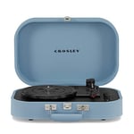 Crosley Discovery Portable Turntable - Bluetooth Record Player, 3-Speed Suitcase Vinyl Player, Home Turntables for Vinyl Records, Built in Stereo Speakers & Bluetooth Receiver, AUX Input, Glacier