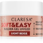 Claresa Soft&Easy Builder Gel styrkende gel-underlak til negle Skygge Light Beige 12 g