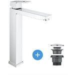 Grohe - Eurocube Set Mitigeur monocommande 1/2' LavaboTaille xl + Bonde clic clac pour lavabo avec trop-plein (23406000-CLICCLAC)