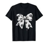 Cute Coquette Bow Soccer Ball Mom Life Game Day Soccer Lover T-Shirt